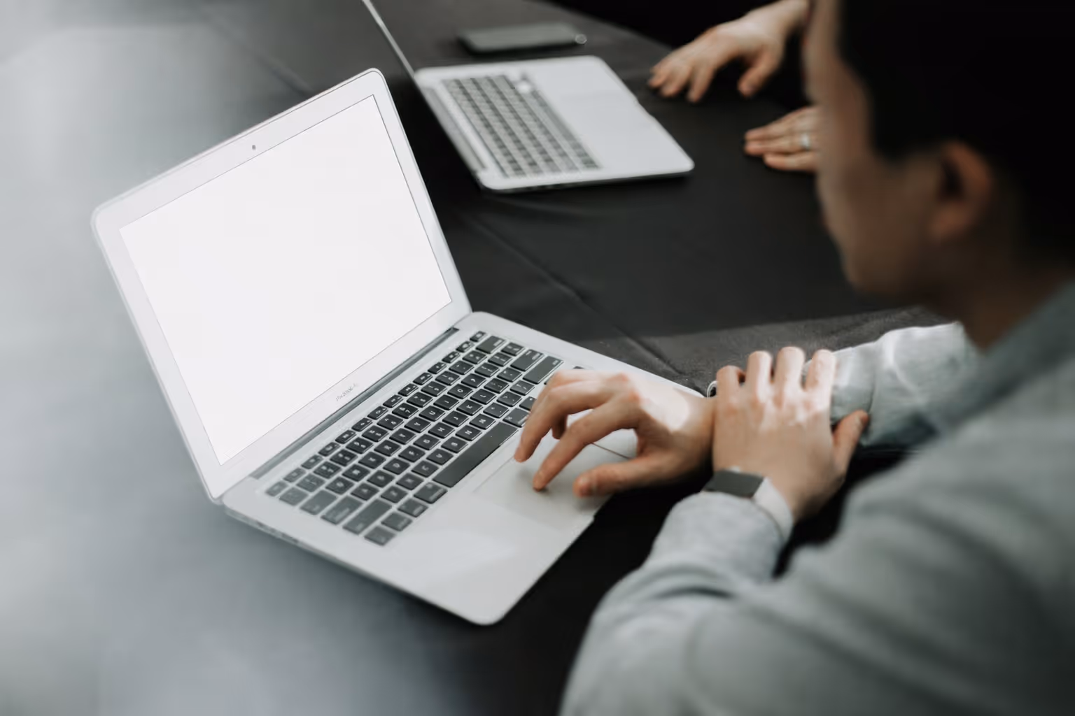 Man working on a laptop