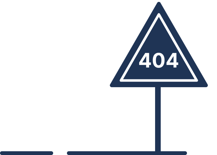 Illustration with a road with a road sign "404"
