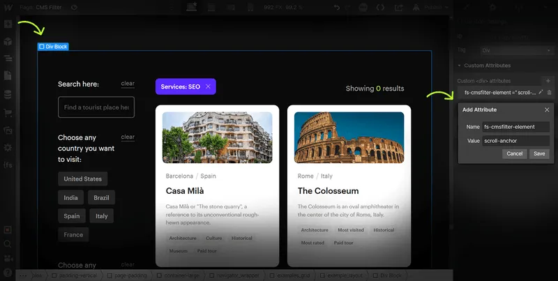CMS Filter for Webflow - No-code using Attributes