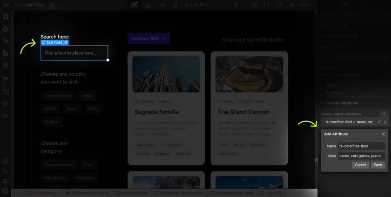 CMS Filter for Webflow - No-code using Attributes