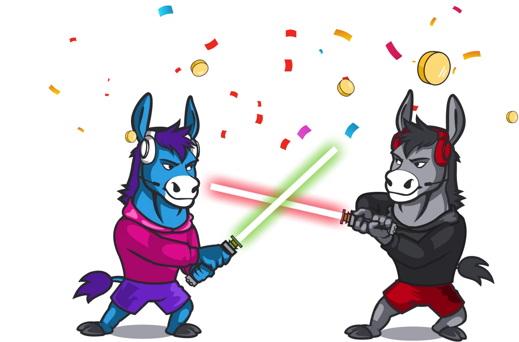 Fighting Donkeys money rain