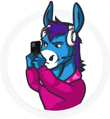 Donkey playing on mobile