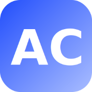 Authority Coded logo, AC monogram on a blue square
