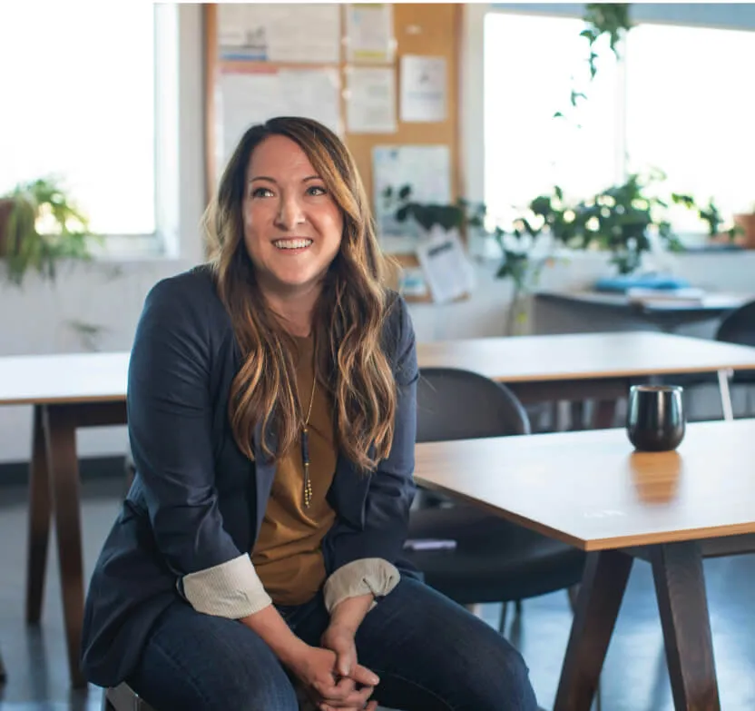 A business lady sat on a chair