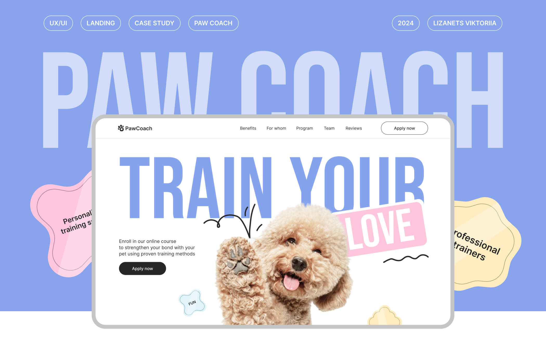 Paw Coach: user-centered landing page for pet care services
