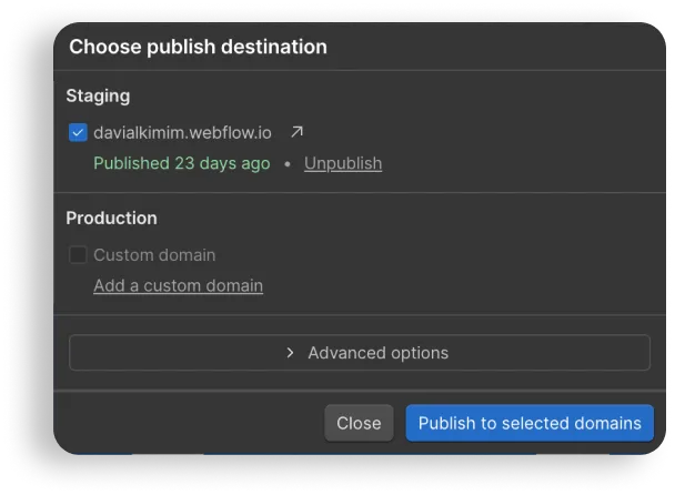 Webflow Publish