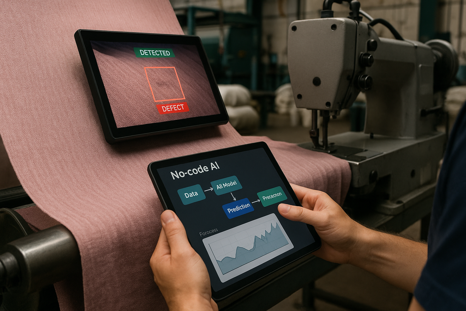 No-Code AI Tools for Forecasting Fabric Defects in Textile Mills