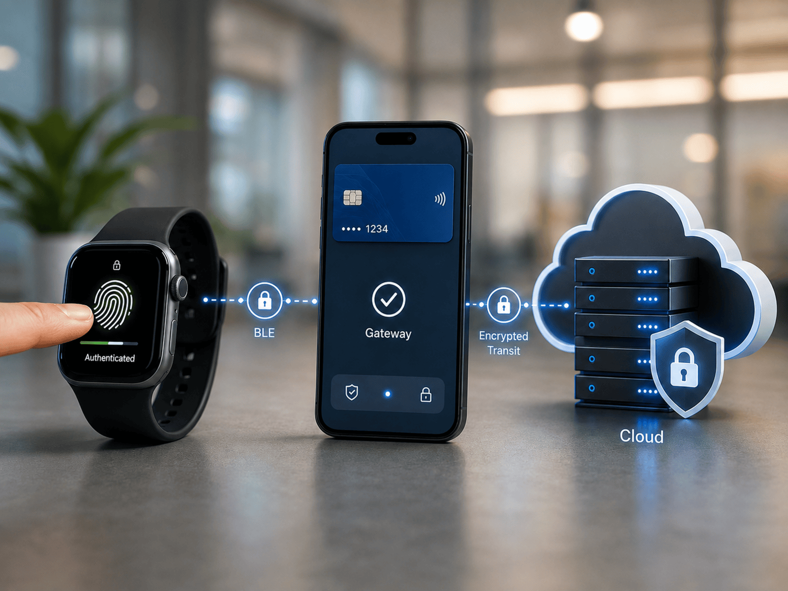 Securing Wearable Payment Apps - Connecting BLE Biometrics to Cloud Gateways