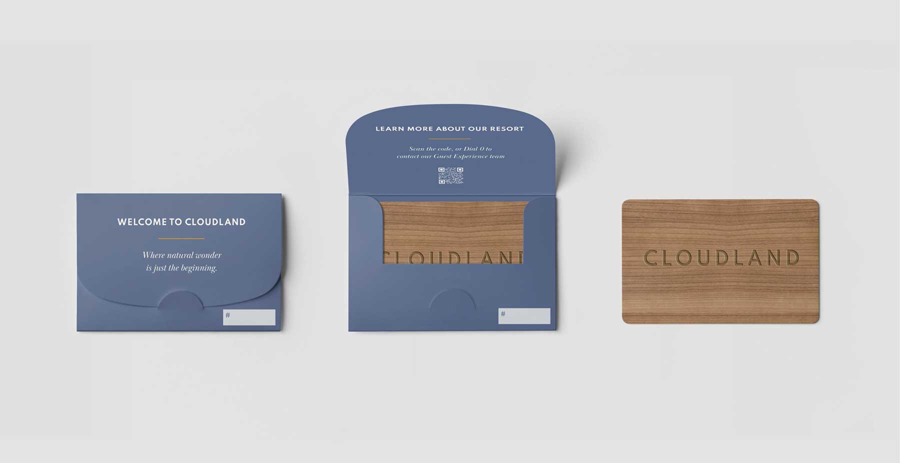 keycards and branding for the Cloudland resort
