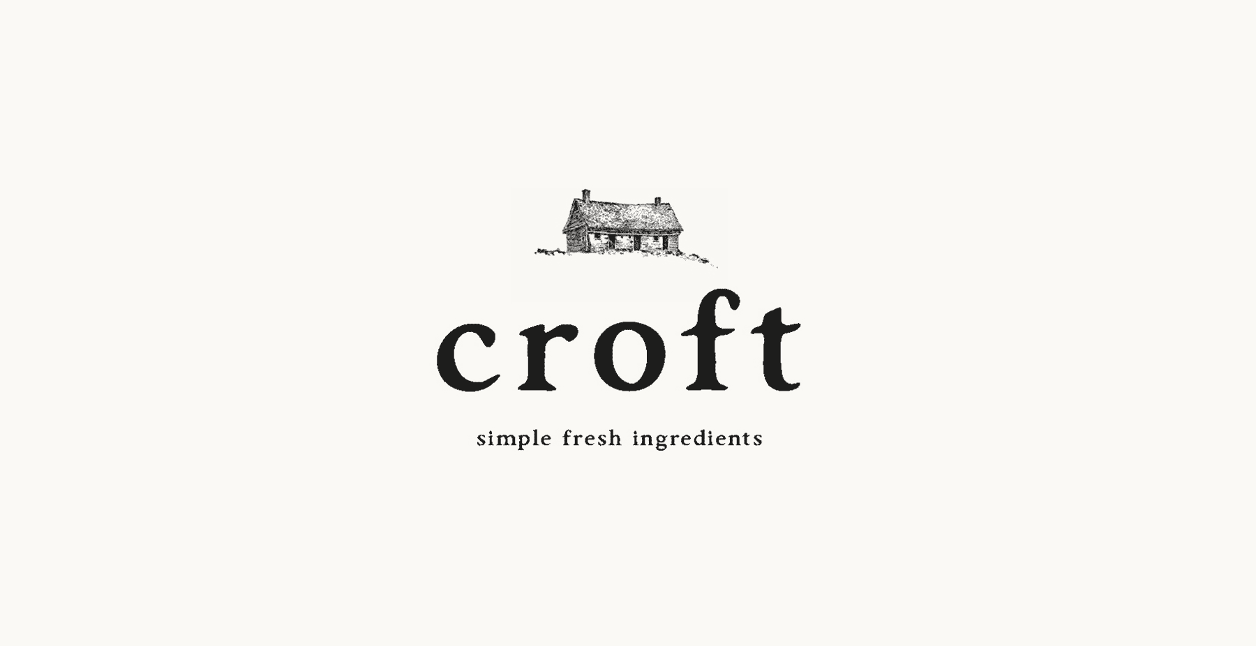 Croft restaurant logo with tagline that reads simple fresh ingredients