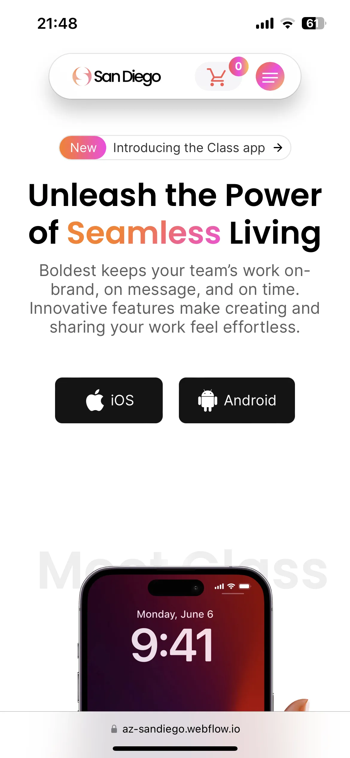 SaaS Webflow Template - SanDiego - Designed by Azwedo.com and Wedoflow.com