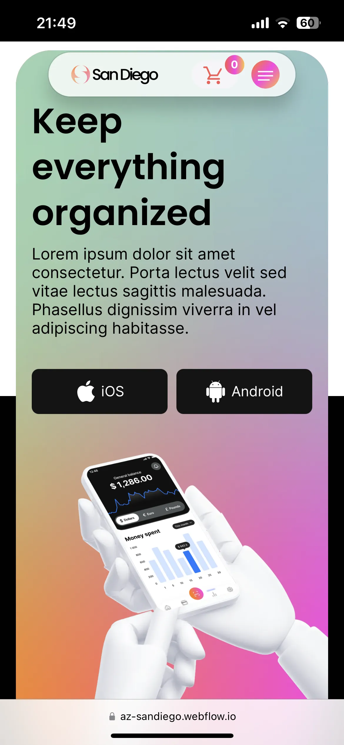 SaaS Webflow Template - SanDiego - Designed by Azwedo.com and Wedoflow.com
