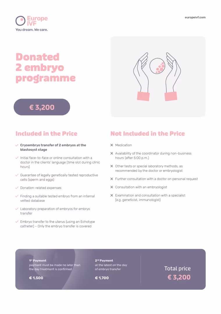 Donated 2 embryo programme