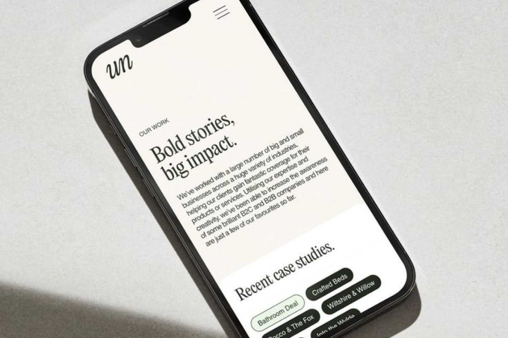 page on phone