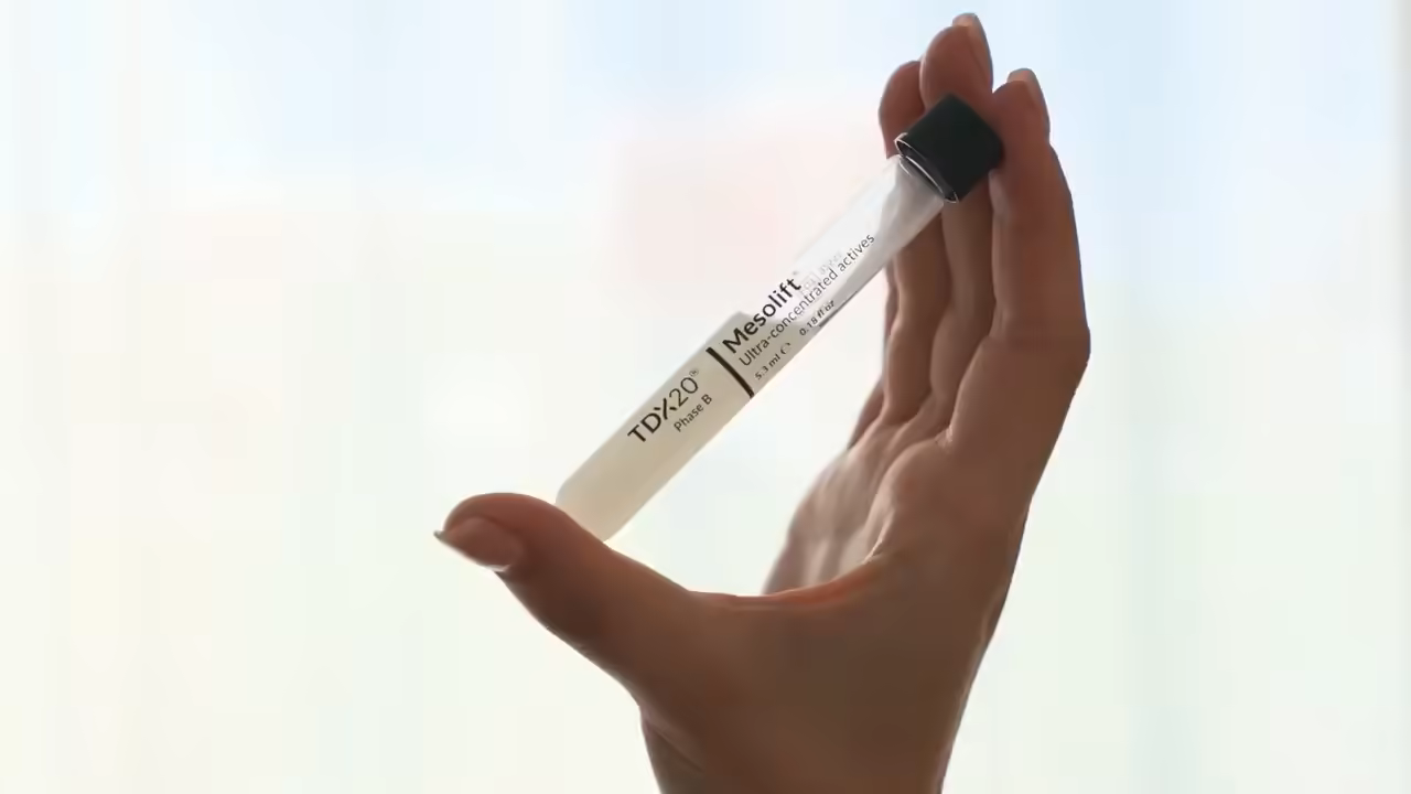 Ampułka TDX20 Mesolift w dłoni kosmetologa
