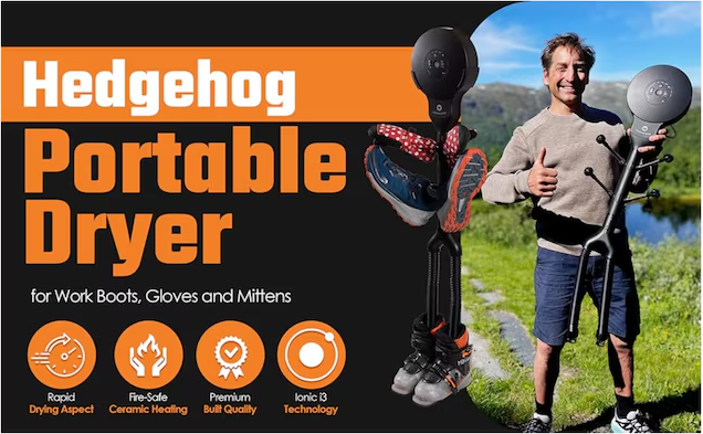 Hedgehog Portable Dryer for work boots, gloves and mittens