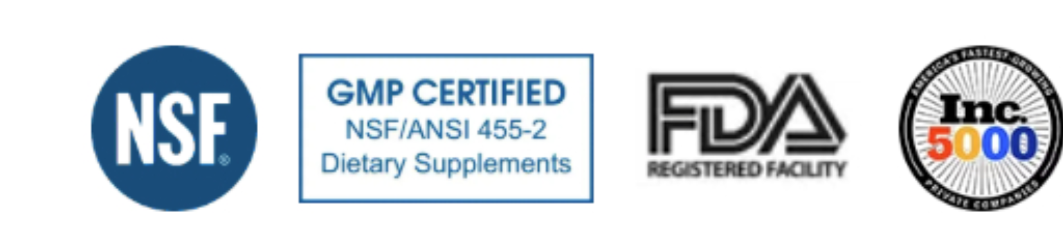 NSF, GMP Certified, FDA registered, Inc. 5000