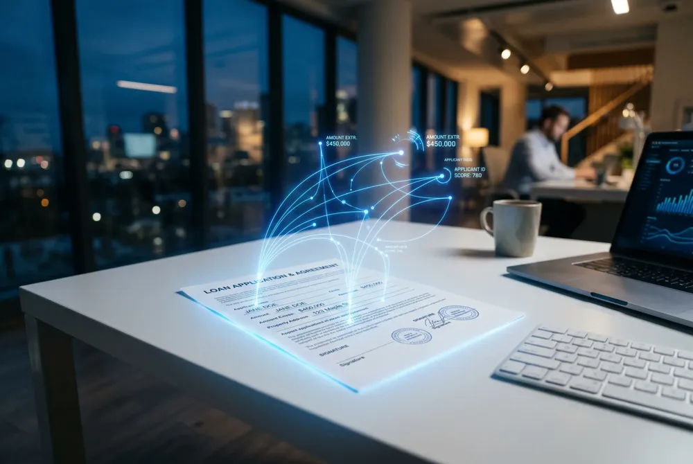 AI agents extract data from loan documents in seconds, cutting processing from days to under an hour.
