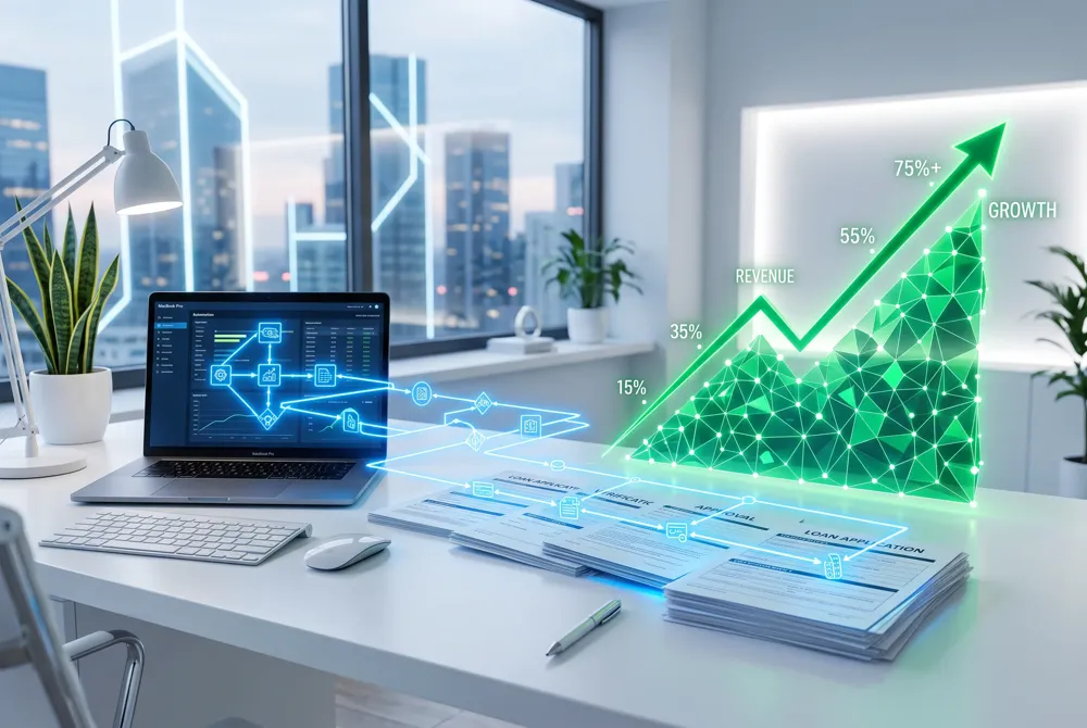 Fuse clients average approximately 1% new automation per week, compounding to roughly 71% of lending workflows running automatically within the first year.