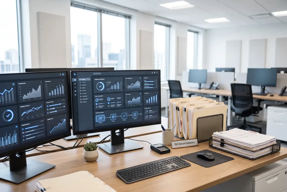 Test defined automation tasks against real files, exception paths, and the credit union’s review controls.