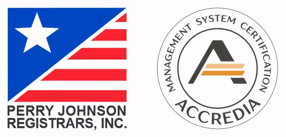 Perry Johnson Registrars, Inc. and Accredia logos