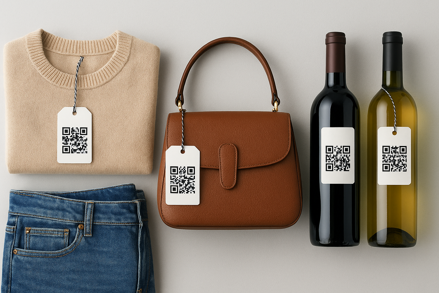 ChatGPT AI generated image of products with QR codes