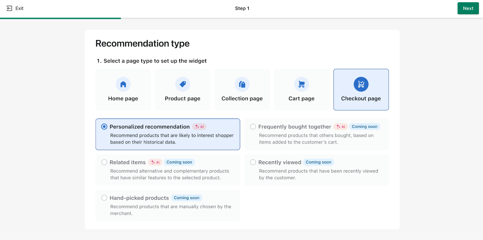 create recommendation widget at checkout boostcommerce