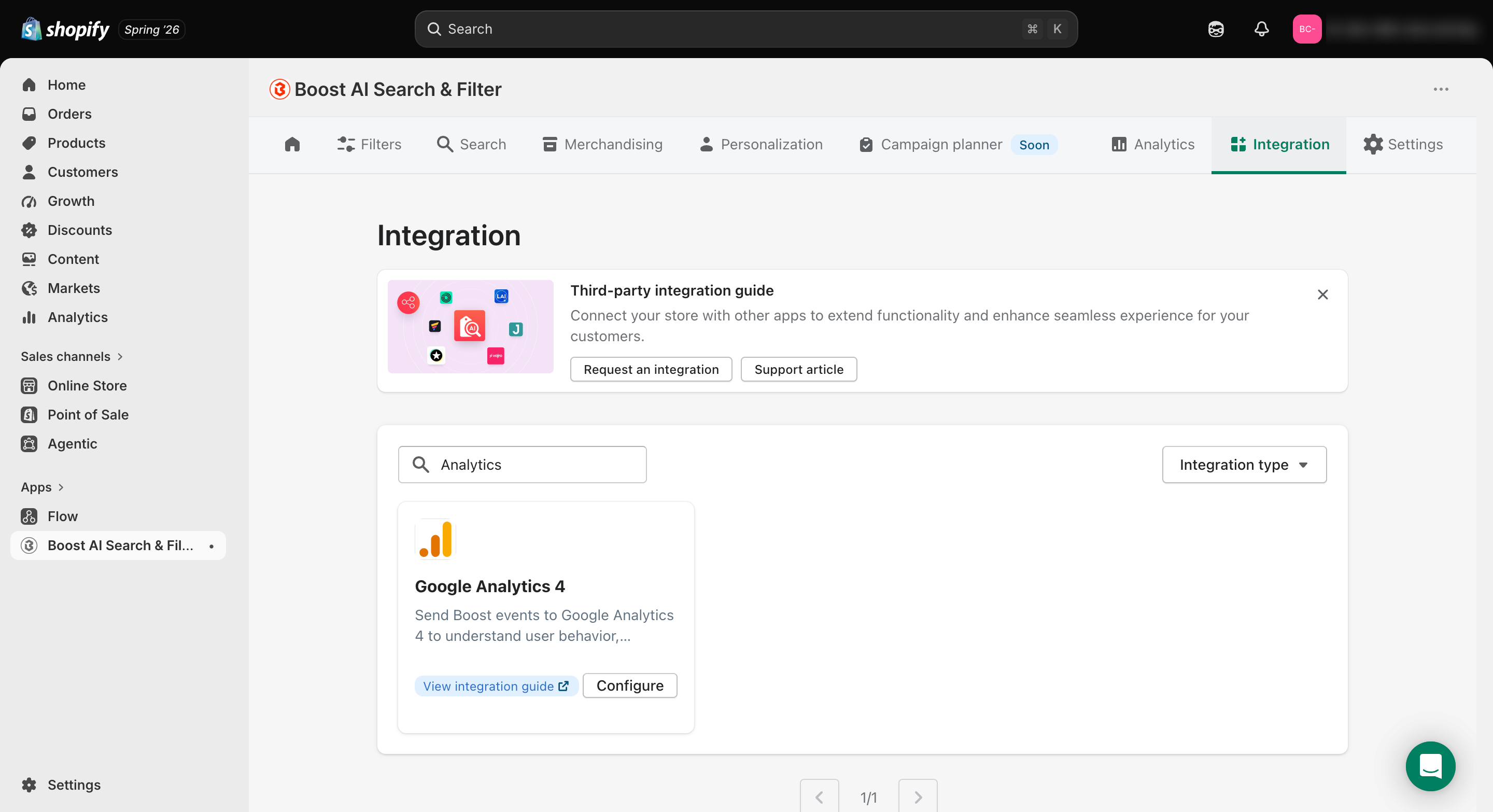 boost commerce and google analytics 4 integration