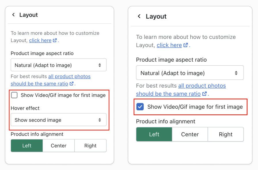 show video or gif as first image boost commerce