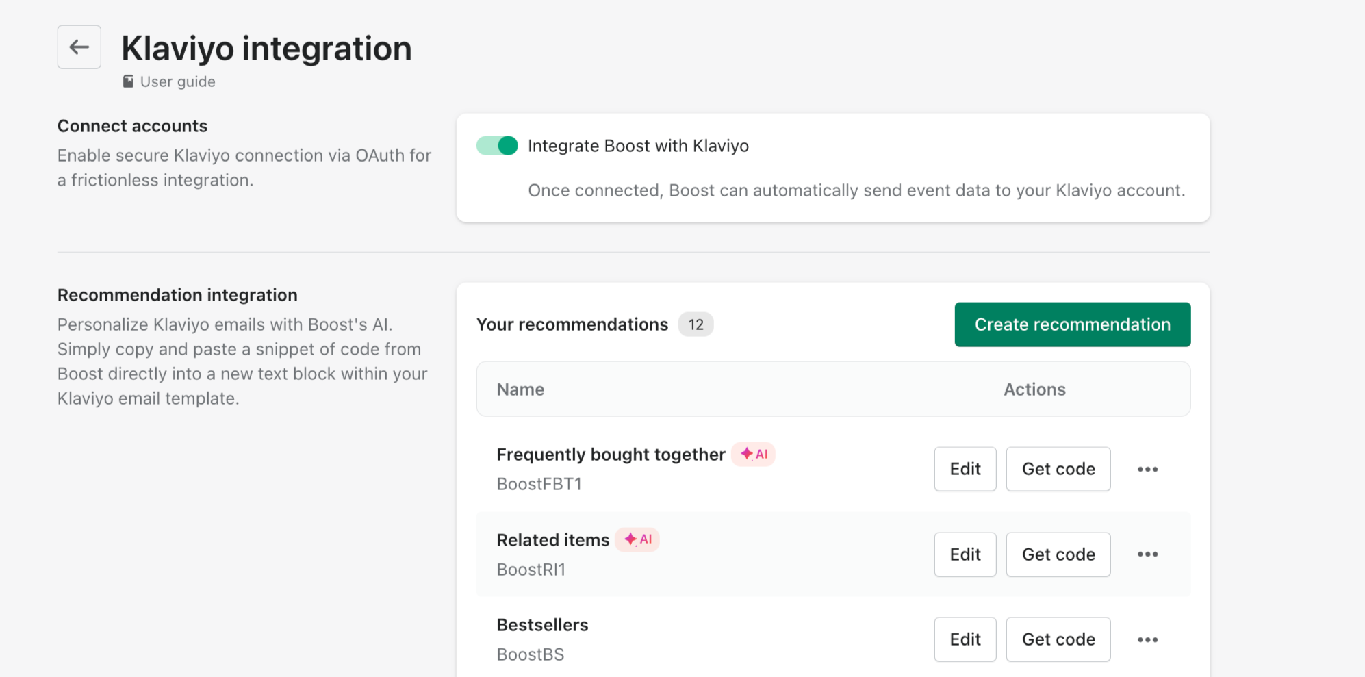 boost commerce and klaviyo integration shopify