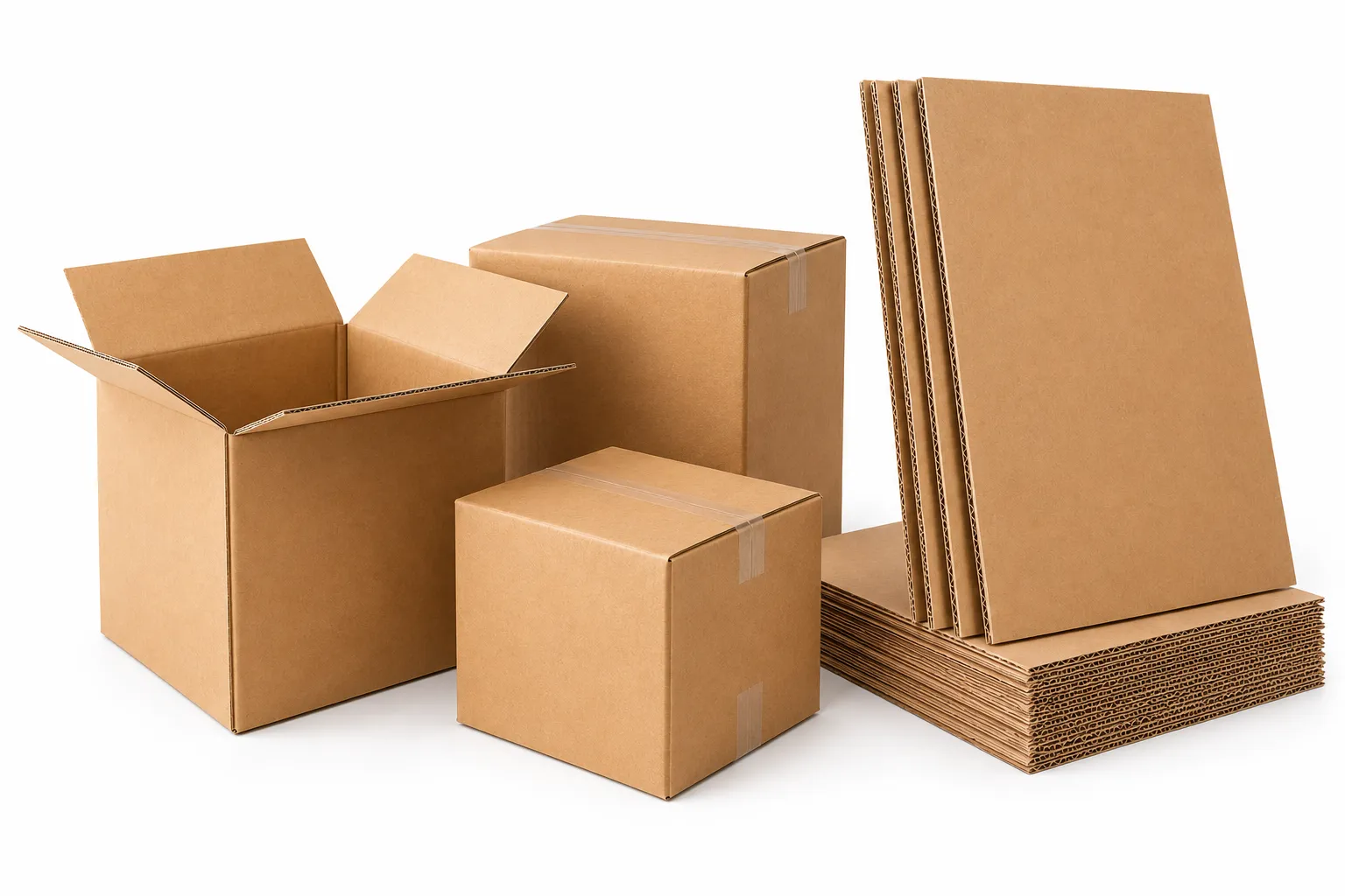 Cajas y láminas de cartón para embalaje, envíos y mudanzas