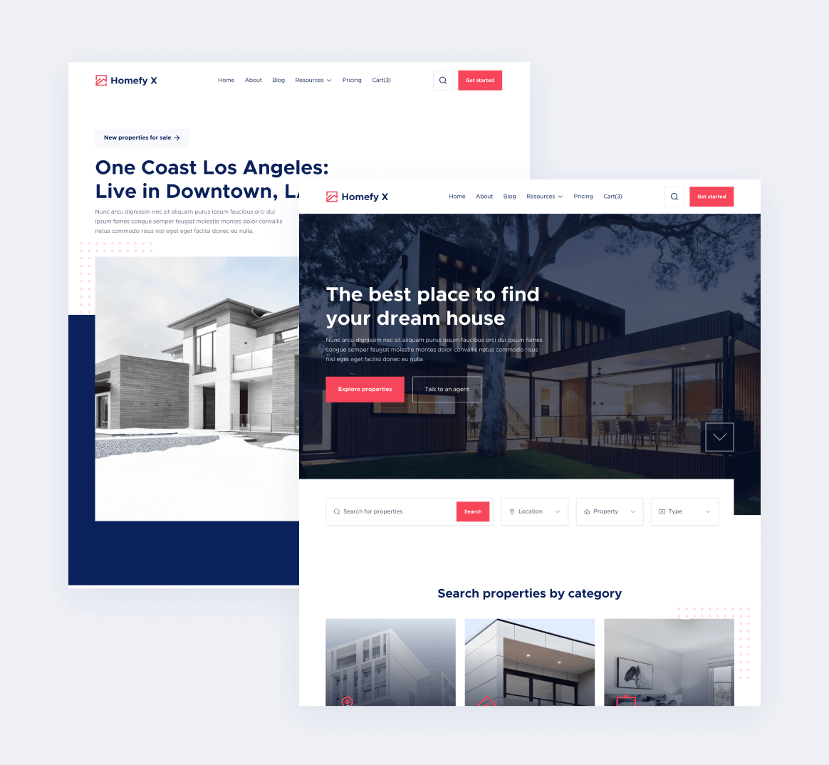 Pages Included - Homefy X Webflow Template