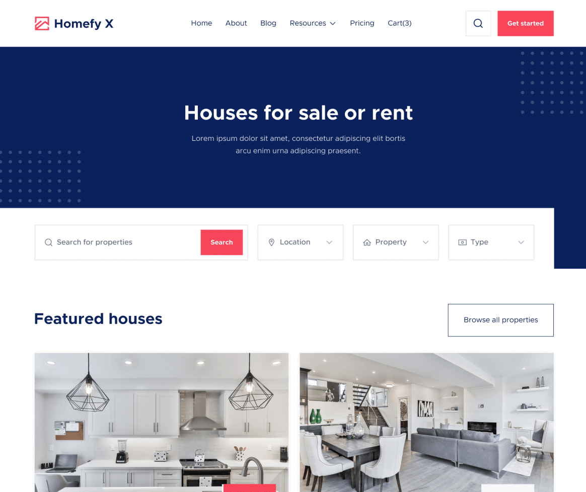 Property Rent - Homefy X Webflow Template