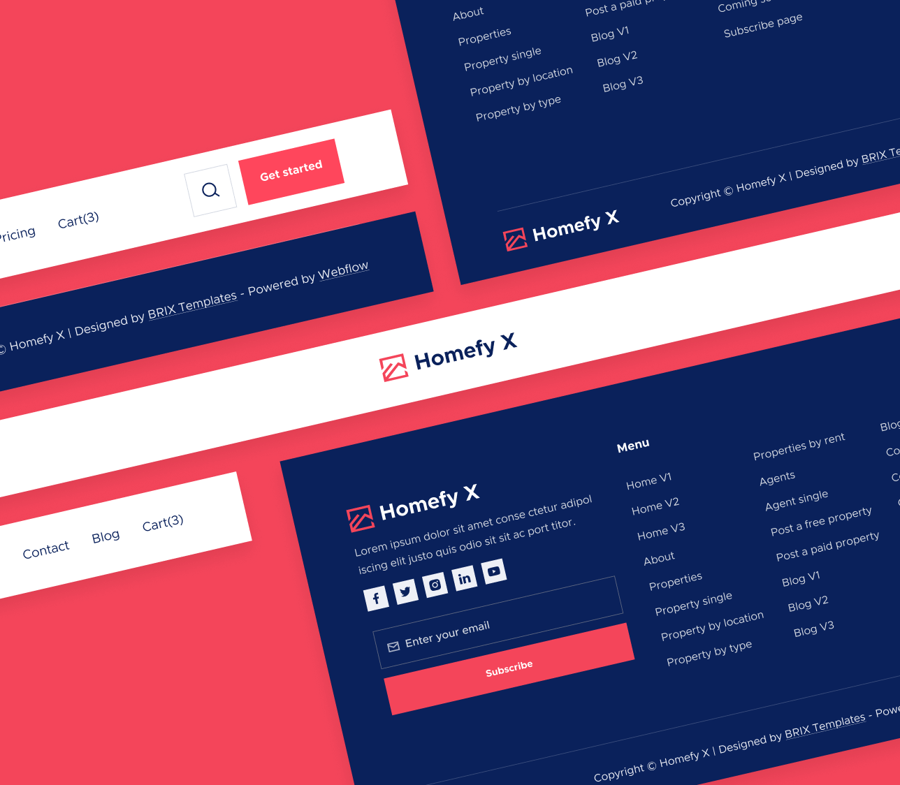 Headers And Footers - Homefy X Webflow Template