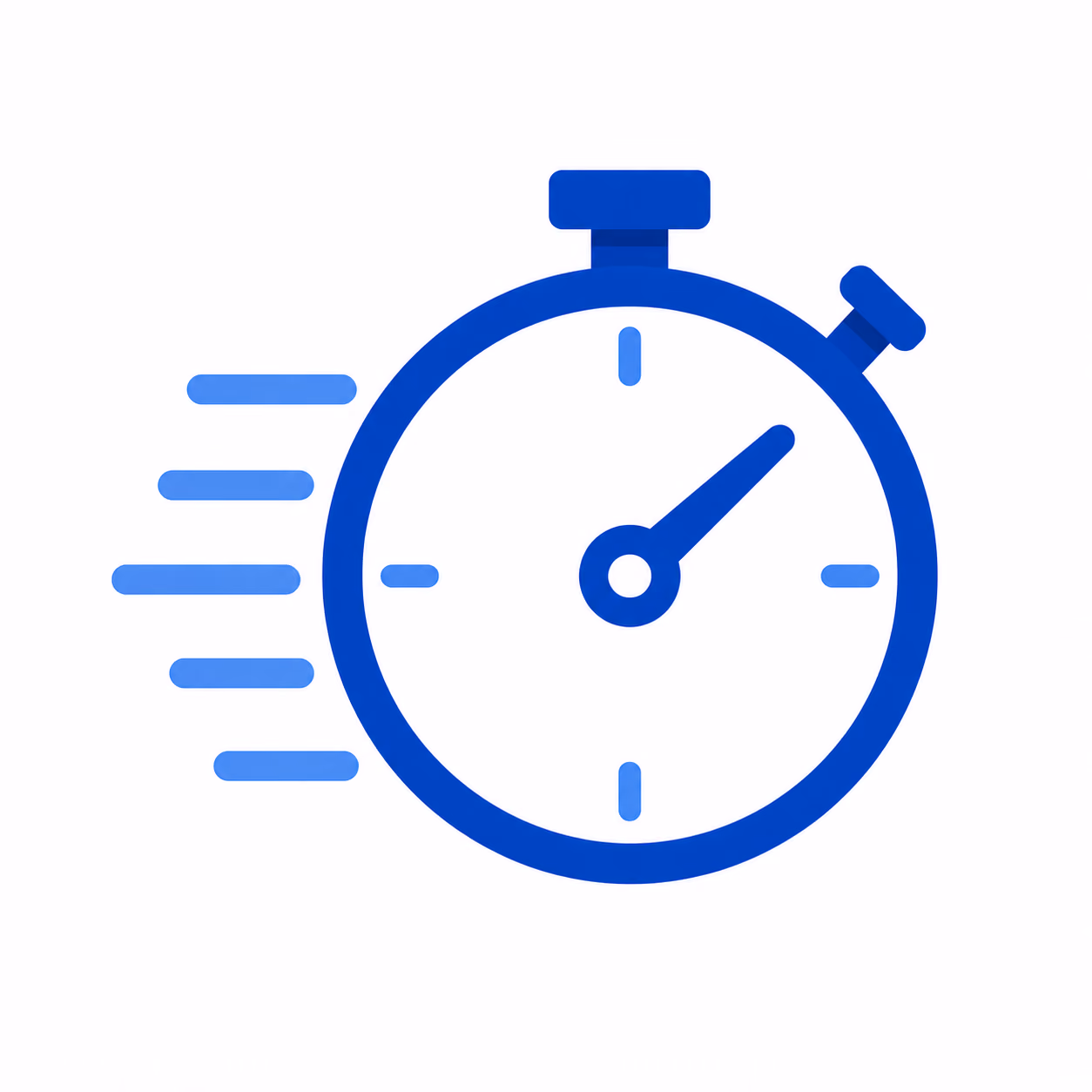 Image of a clock icon showing the process is fast and easy.
