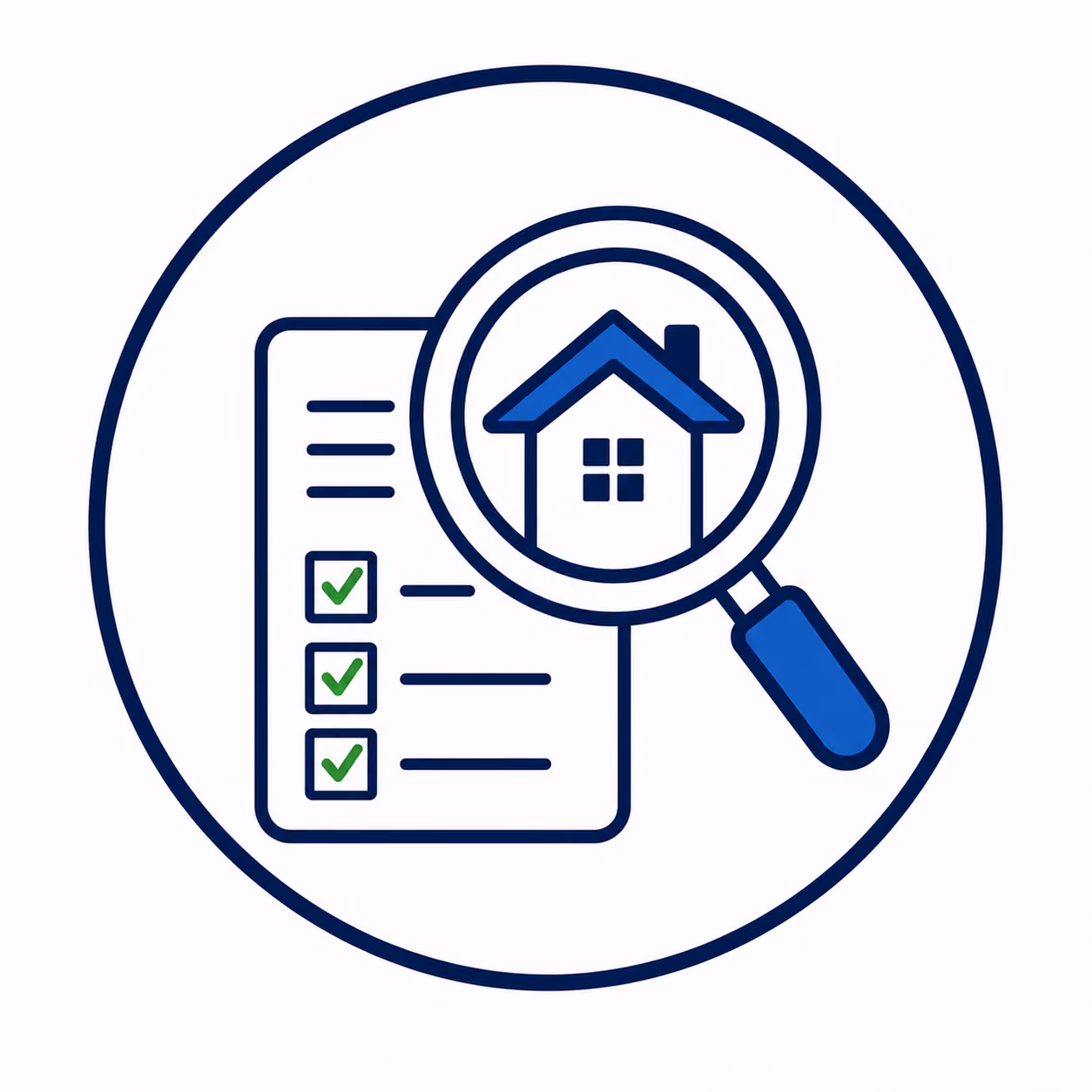 Icon image of a magnifying glass looking at mortgage disclosures.