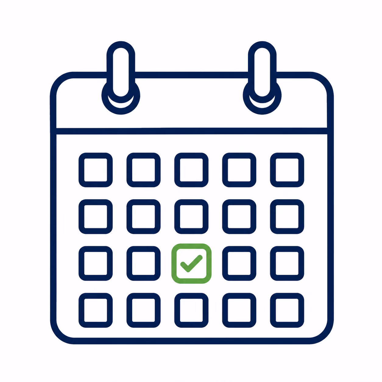 Icon image of a calendar.