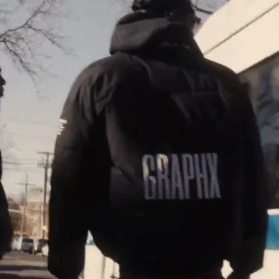 Brooklyn artist TyBass wearing GRAPHX 1st Issue jacket 