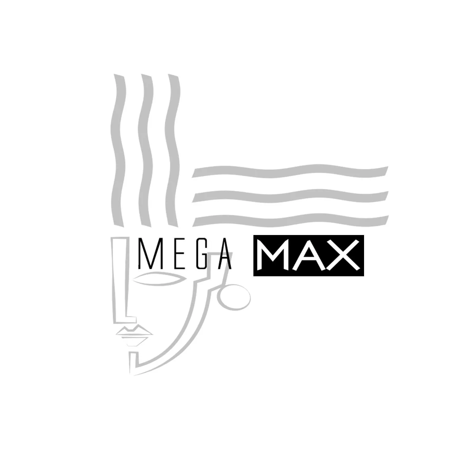 Megamax logo in the style of art deco and bauhaus