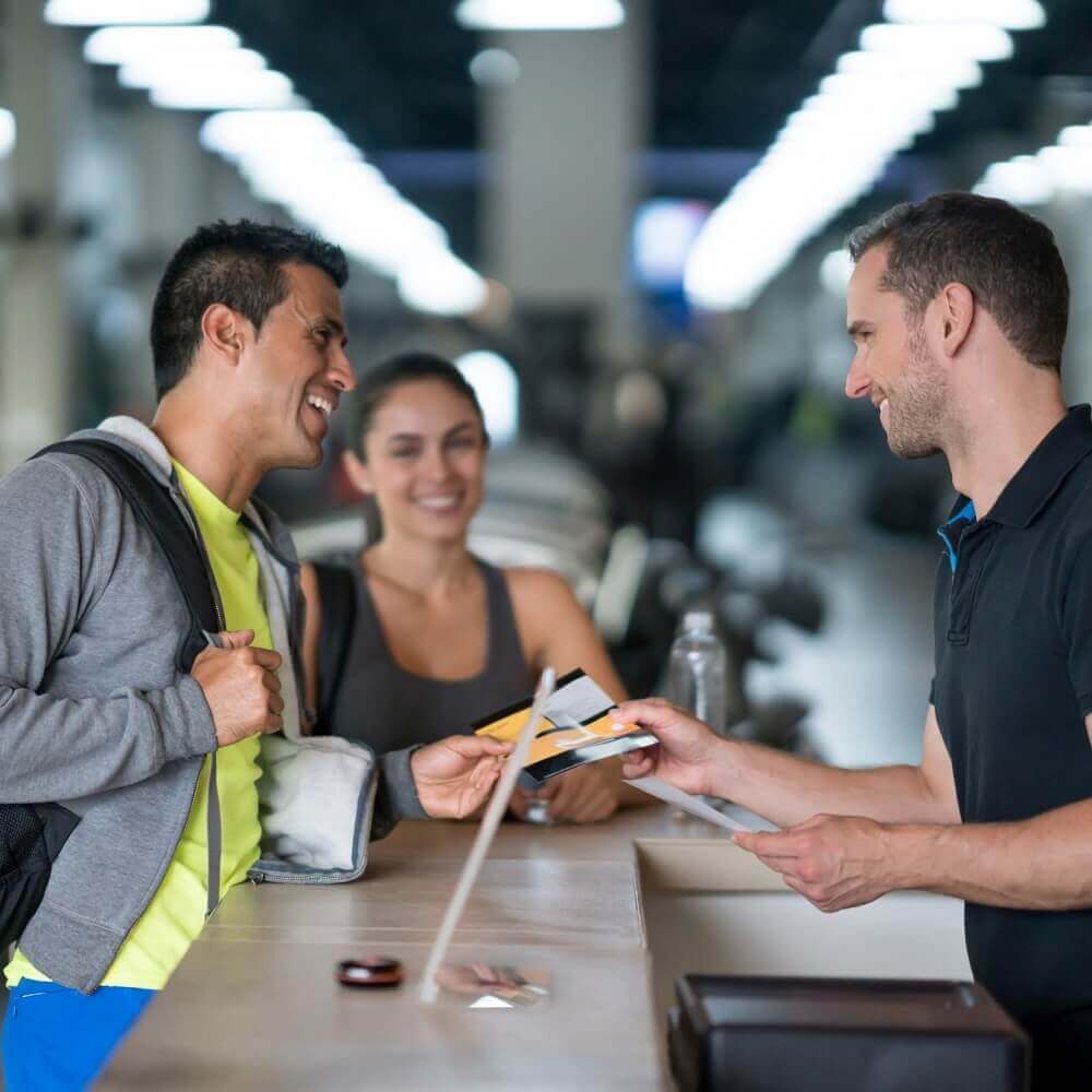 Wellness industry employee explaining about the product to client