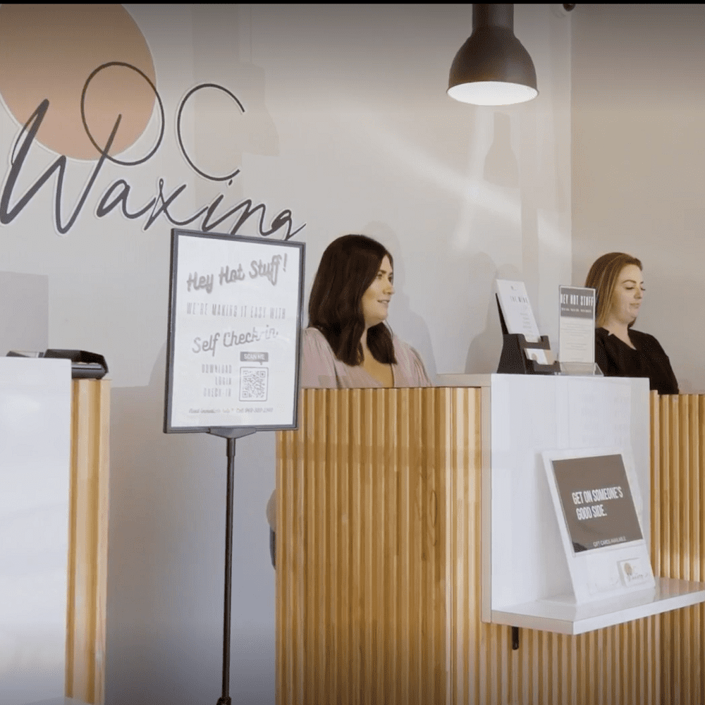 Wellness industry employee explaining about the product to client