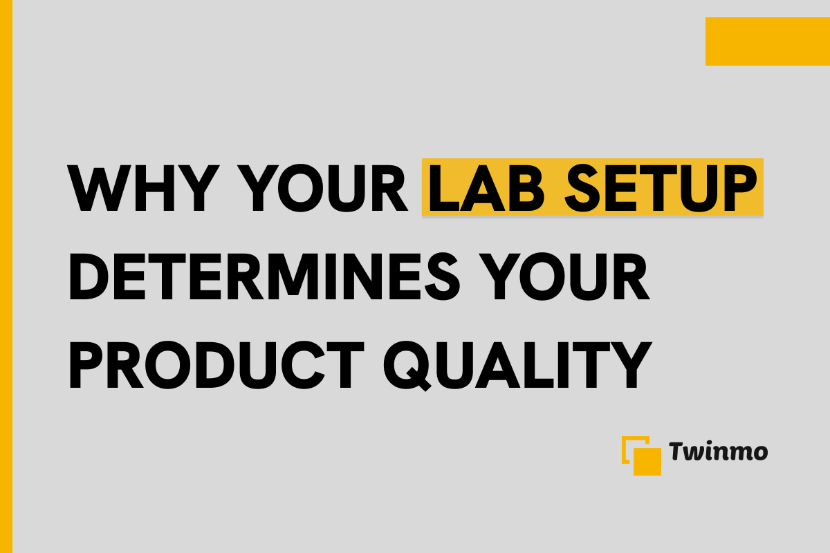 Testing lab equipment and automation setup for product quality control