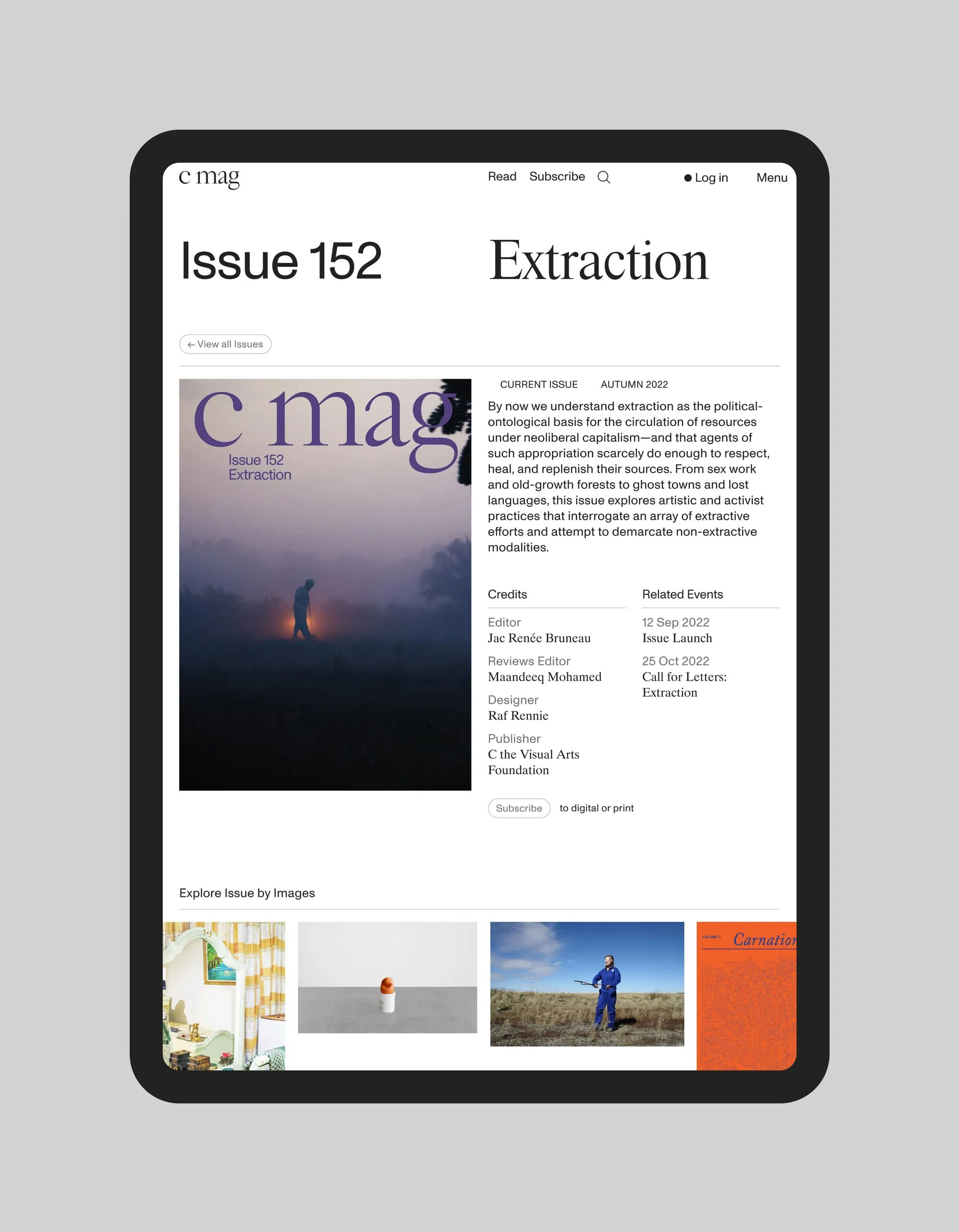 Site web C Magazine sur iPad