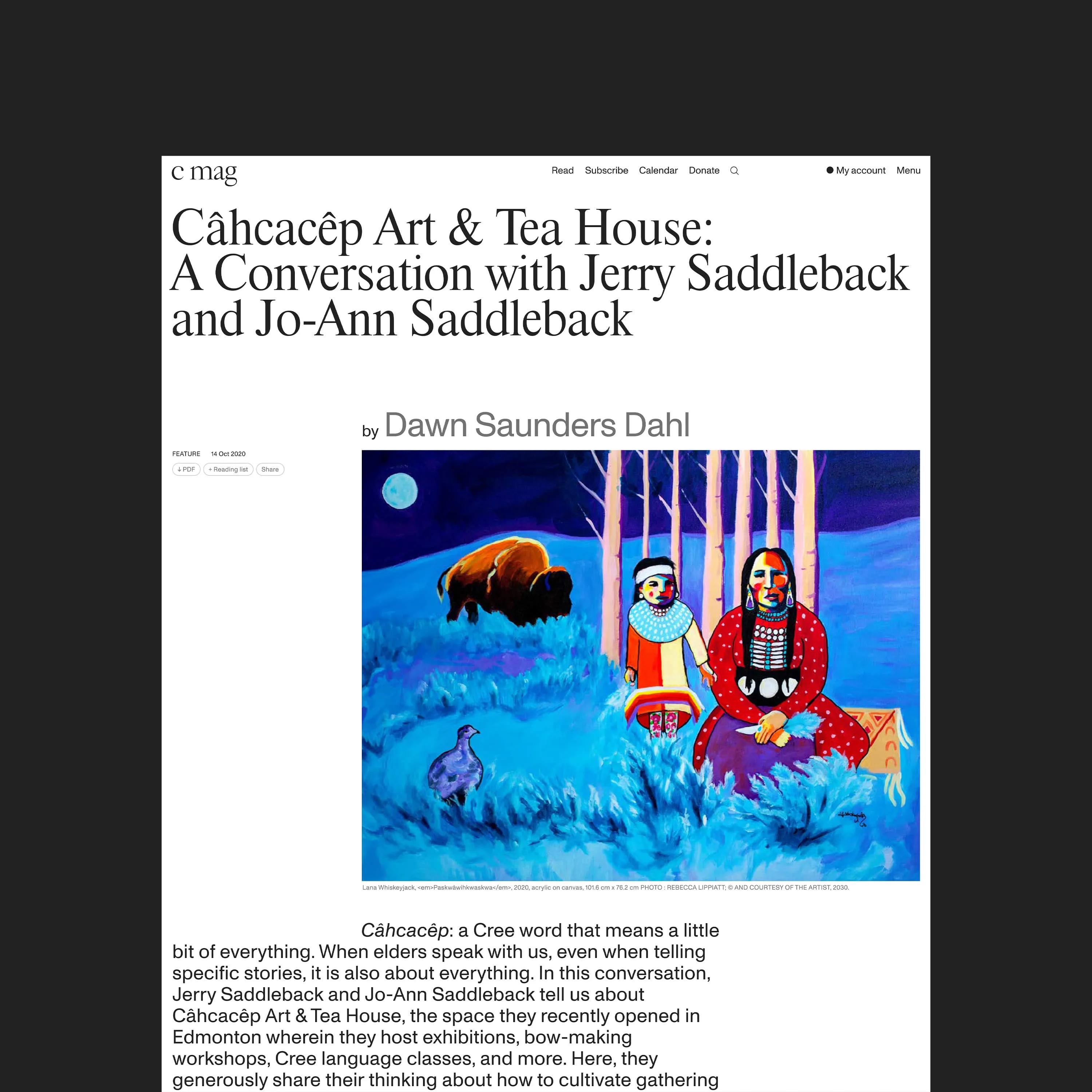 Capture d'écran du site web C Magazine