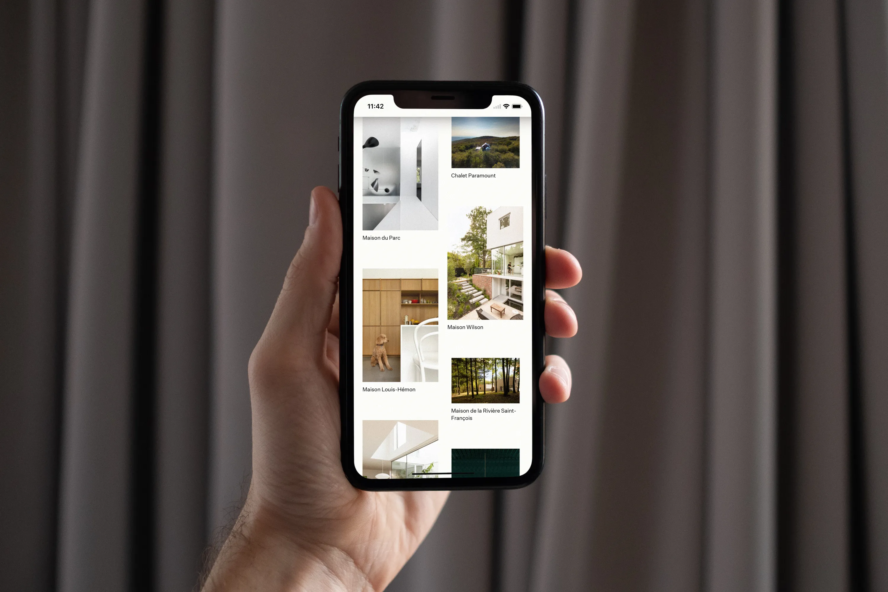 Interface site web La Shed sur iPhone