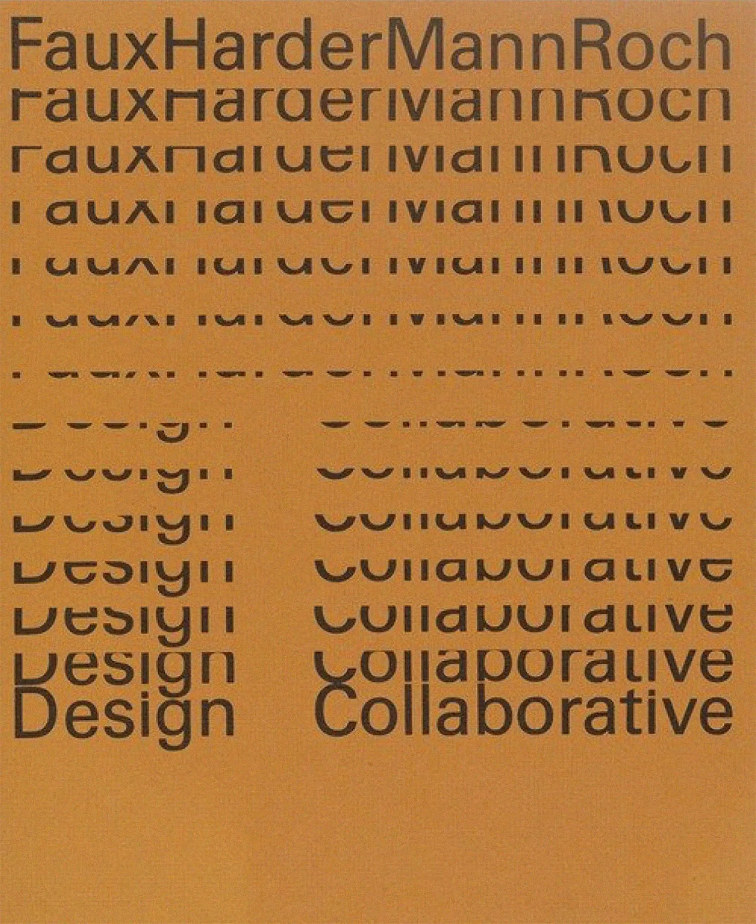 Dépliant « Faux Harder Mann Roch Design Collaborative », 1965, Offset, 21,5 x 27,9 cm. Collection du Musée national des beaux-arts du Québec, Don de l'artiste (2000.176)