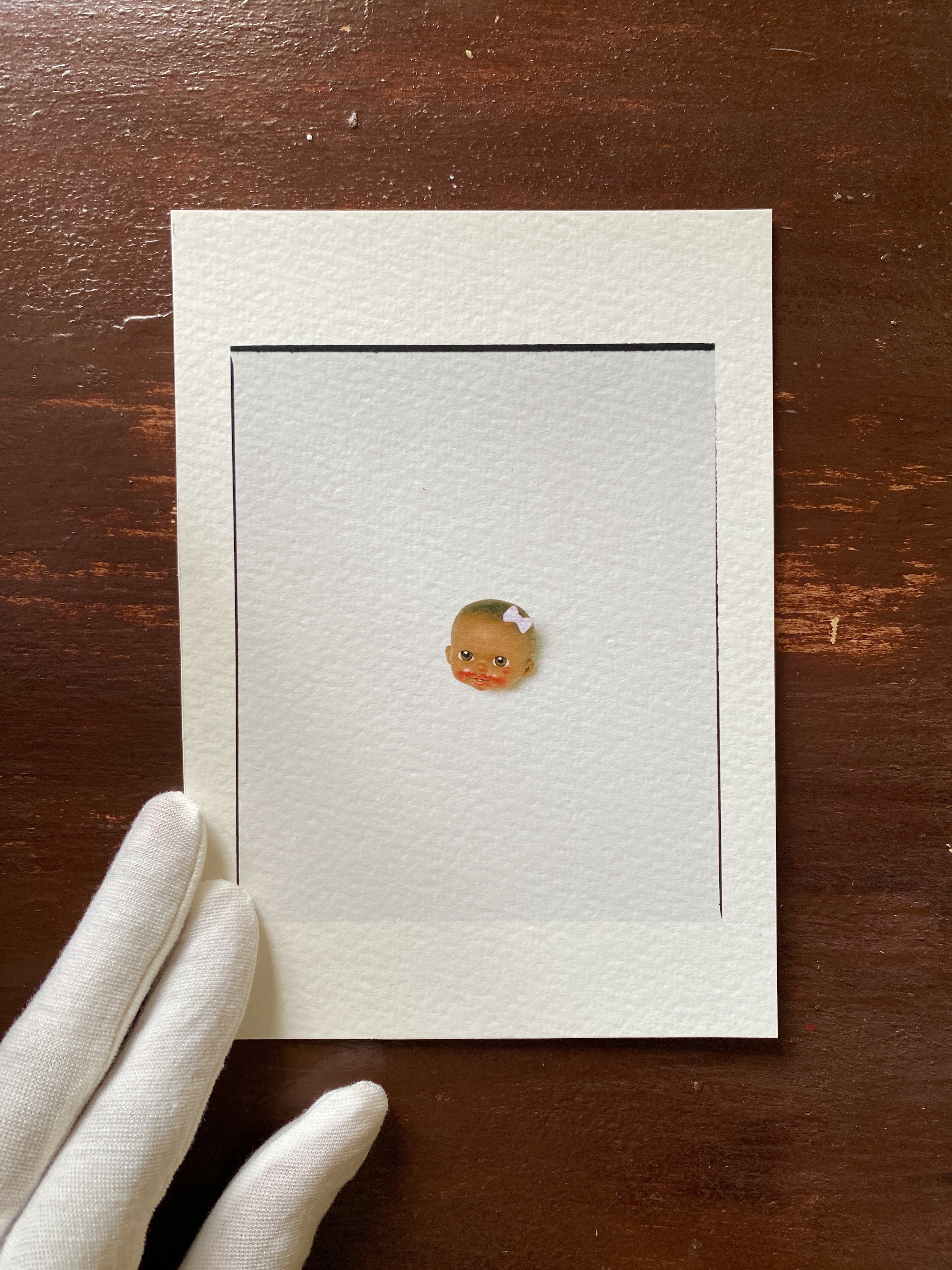 BABY HEAD 5" x 7" Cotton Print [Archive SECRET GARDEN]