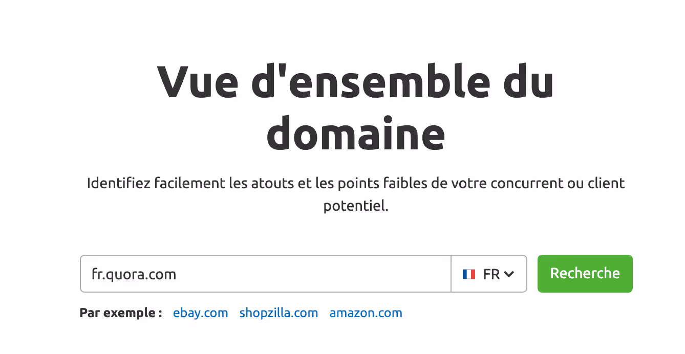 Recherche sur SEMrush