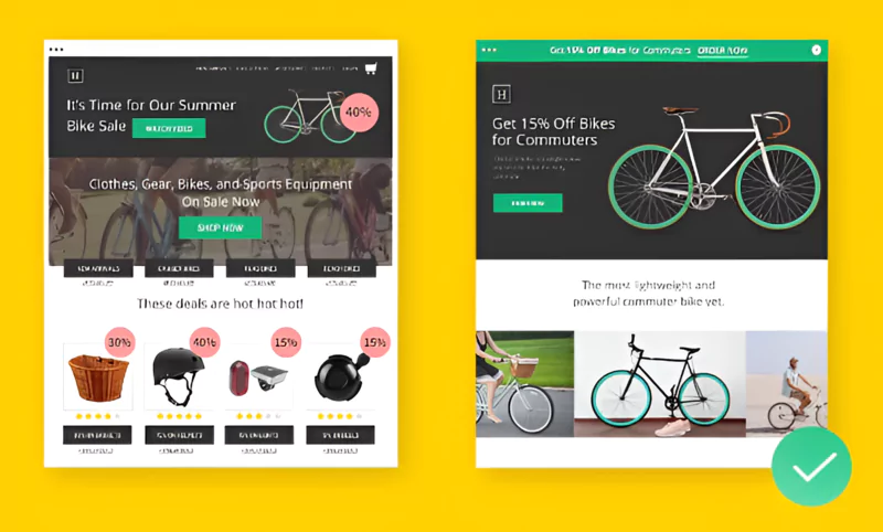 Exemple de suppression de la barre de navigation d'une landing page