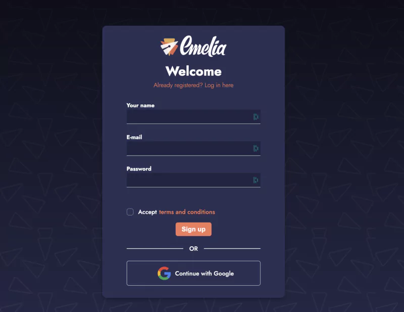 Sign up Emelia